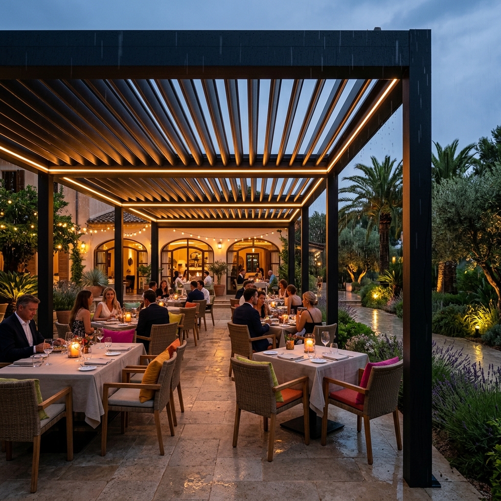 Modern biyoklimatik pergola sistemi